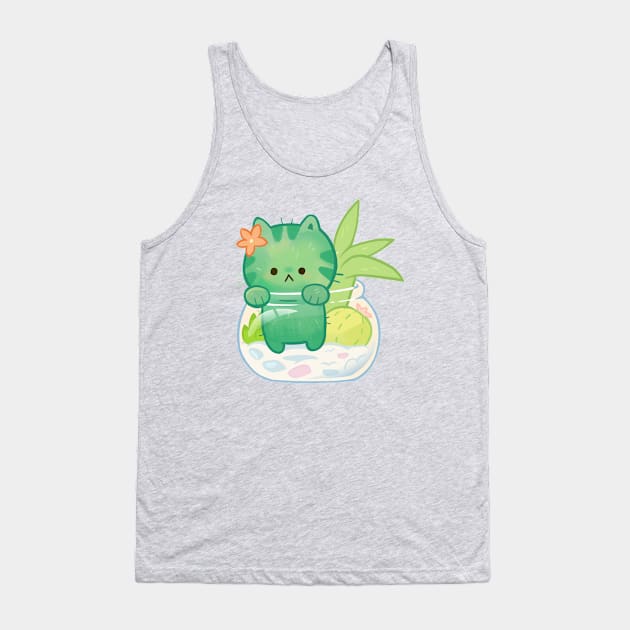 Cactus cat Tank Top by giraffalope